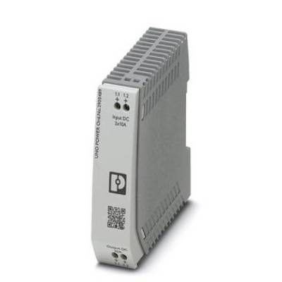 Appareil gris, de forme rectangulaire, conçu pour être intégré dans des systèmes électriques, portant l'inscription 'Input DC 24/15A', reconnaissable à ses fentes de ventilation.