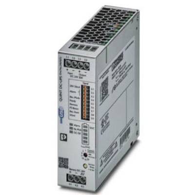 Alimentation à découpage pour l'alimentation électrique, PULS QS5.241, avec différentes bornes de connexion et des voyants LED sur le devant.
