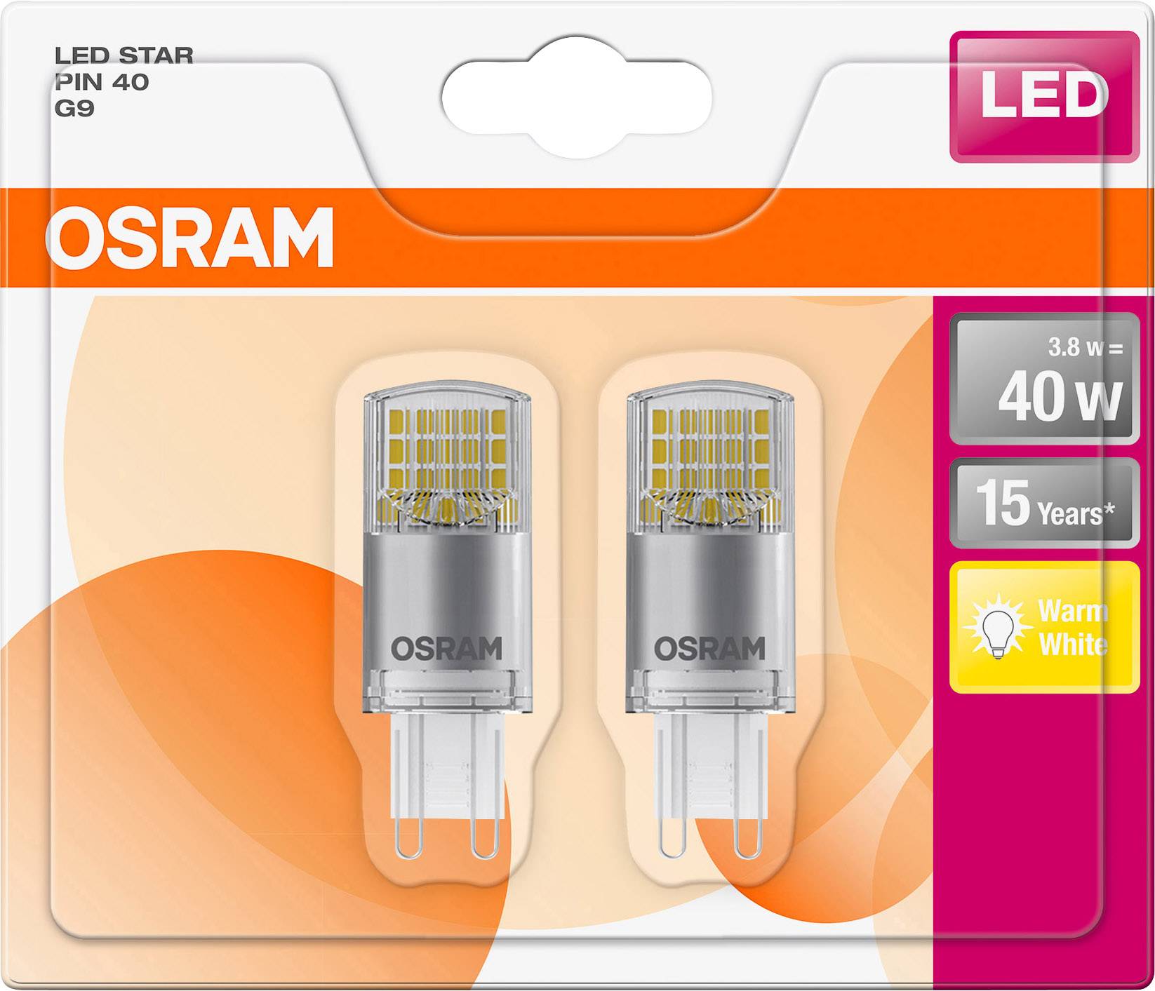 Ampoule LED G9 OSRAM 4058075147485 3.8 W blanc chaud (Ø x L) 20.0 mm x