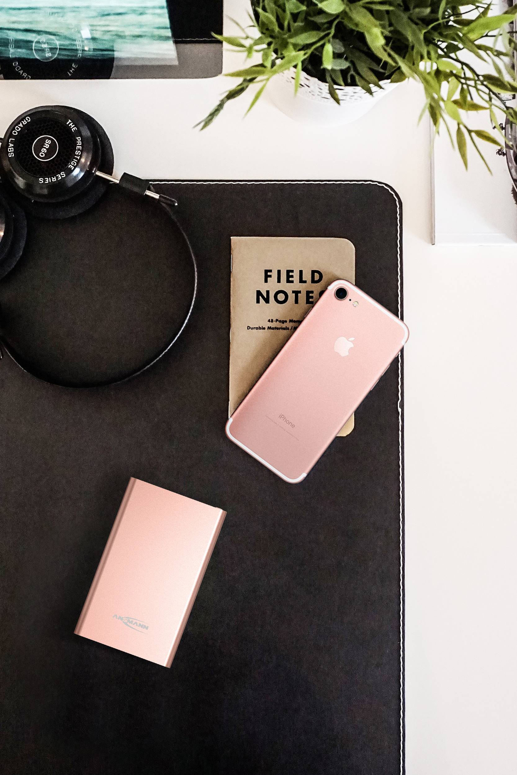 Ansmann 4Ah Powerbank (batterie supplémentaire) 4000 mAh Smart IC LiPo Micro USB, USB rose affichage du statut-1