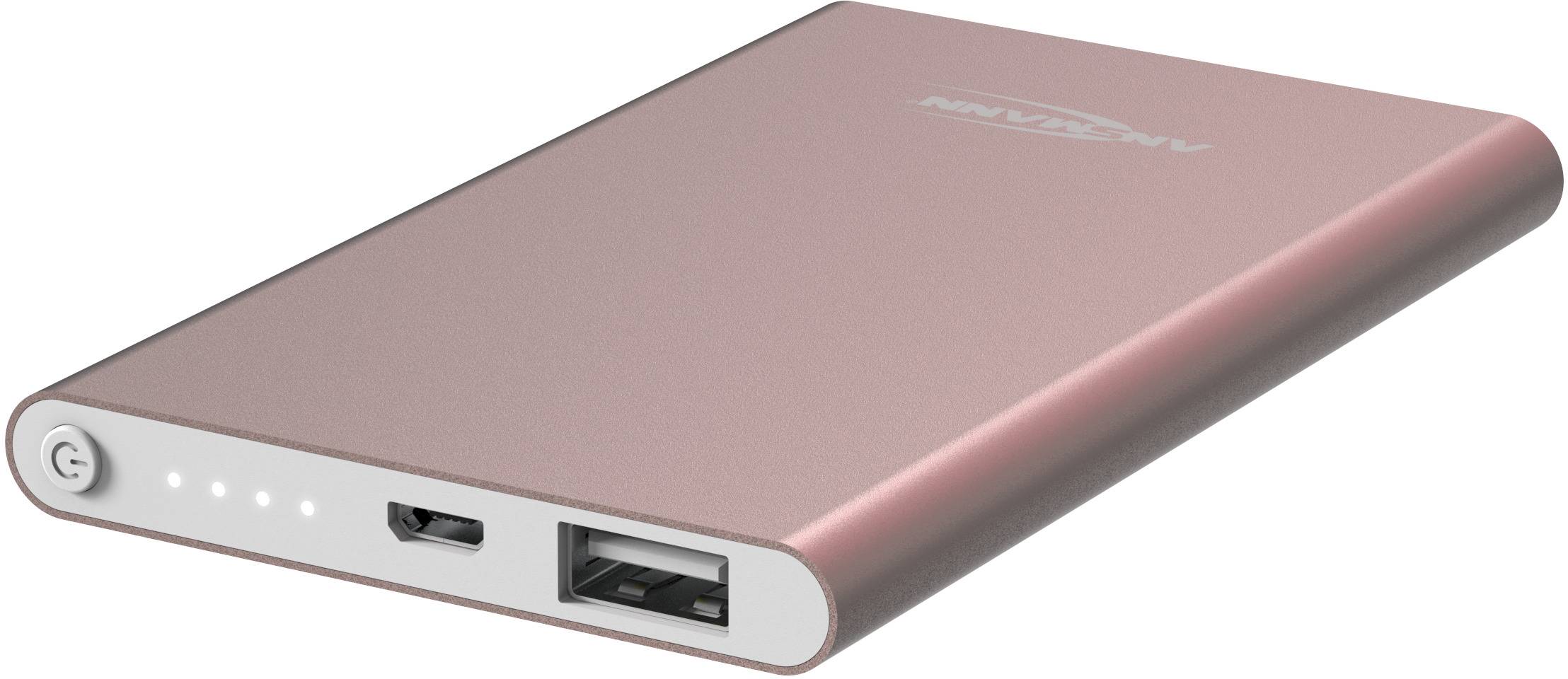 Ansmann 4Ah Powerbank (batterie supplémentaire) 4000 mAh Smart IC LiPo Micro USB, USB rose affichage du statut-7