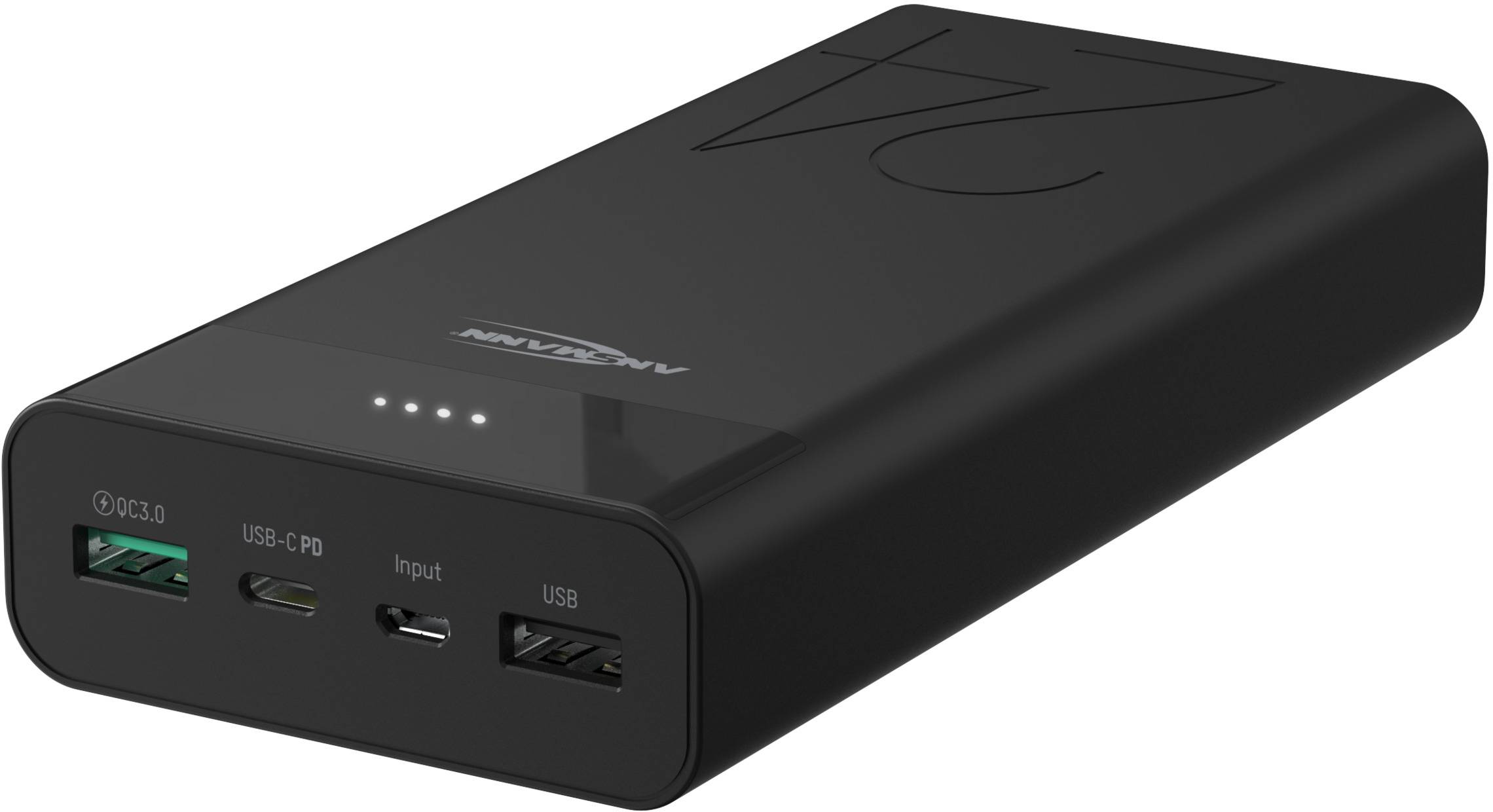 Ansmann 24Ah PD Powerbank (batterie supplémentaire) 24000 mAh Power Delivery, Quick Charge 3.0 LiPo noir Affichage du st-3