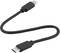 Câble USB-C noir avec deux connecteurs, adapté pour le transfert de données et la charge d'appareils électroniques.