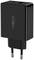 Chargeur USB noir à deux ports avec fiche européenne, adapté pour charger des appareils électroniques.