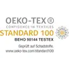 Logo « OEKO-TEX Standard 100 » avec le texte « Testé contre les substances nocives ». Site web : www.oeko-tex.com/standard100.