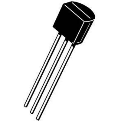 Diagramme noir et blanc d'un transistor à trois pattes montrant la forme et la structure de base du composant électronique.