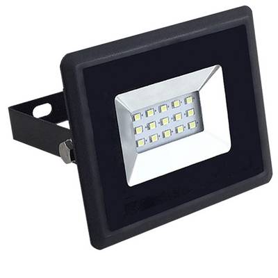 Projecteur LED noir et blanc avec 12 LED dans un boîtier rectangulaire, adapté à l'éclairage extérieur.
