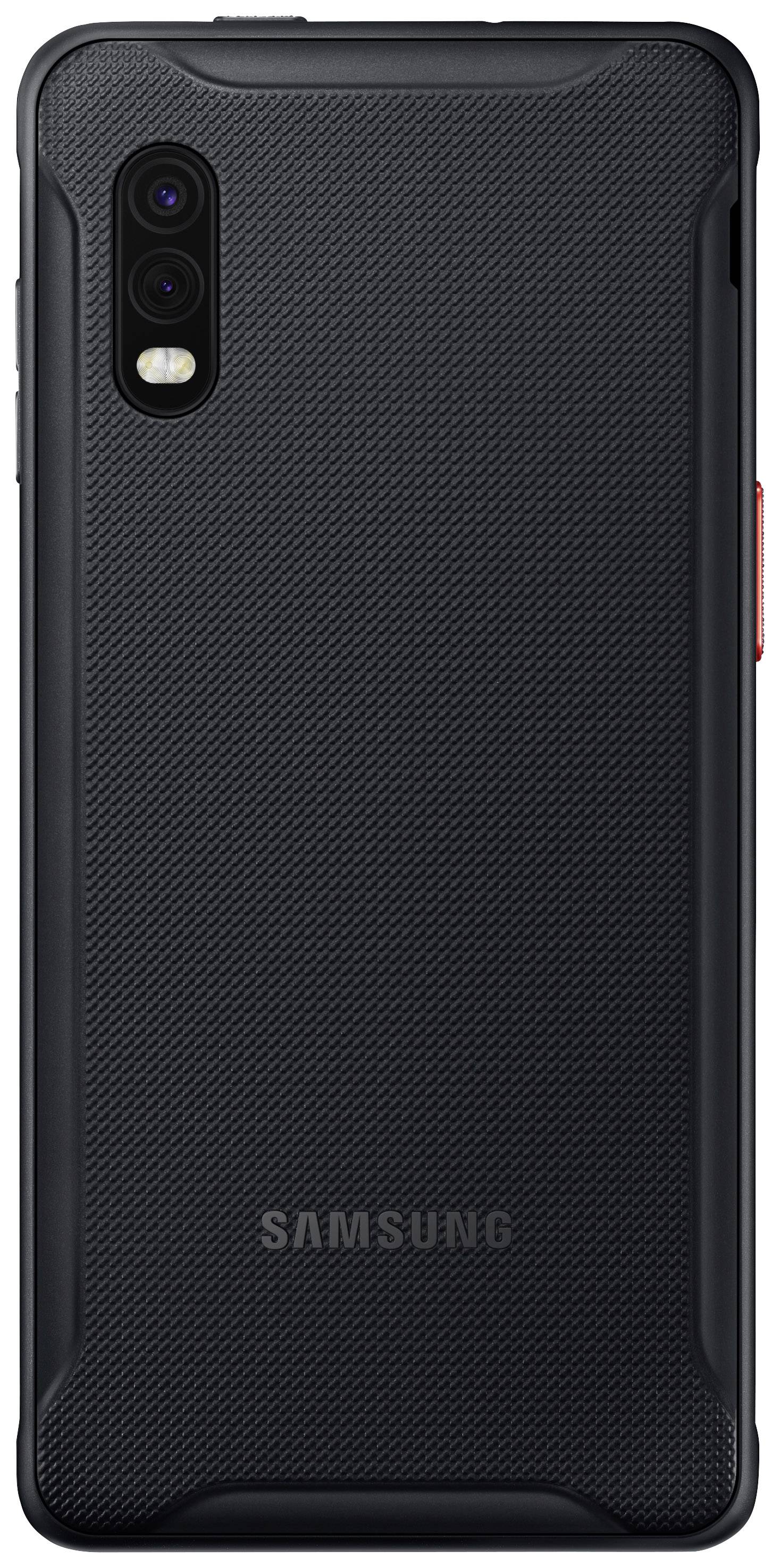 Dos d'un smartphone noir Samsung avec double caméra et design texturé.