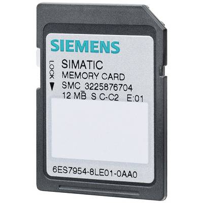 Une carte mémoire Siemens Simatic portant l'inscription '12 MB SMC 3225876704'. Elle est utilisée pour l'automatisation industrielle.