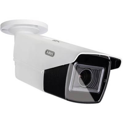 Caméra de sécurité blanche avec boîtier rectangulaire et objectif visible, adaptée à la surveillance intérieure et extérieure.