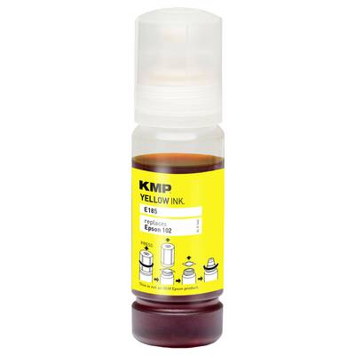 Flacon de recharge d'encre jaune KMP référencée E185 pour imprimantes Epson Stylus 102.