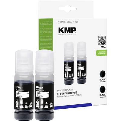 KMP Encre de recharge remplace Epson 105, T00Q1 compatible paquet de 2 noir E186 1643,0001