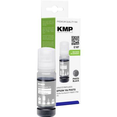 KMP Encre de recharge remplace Epson 106, T00R1 compatible  noir photo E187 1644,0040
