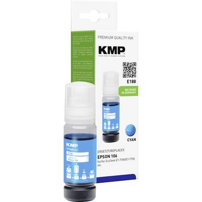 KMP Encre de recharge remplace Epson 106, T00R2 compatible  cyan E188 1644,0003