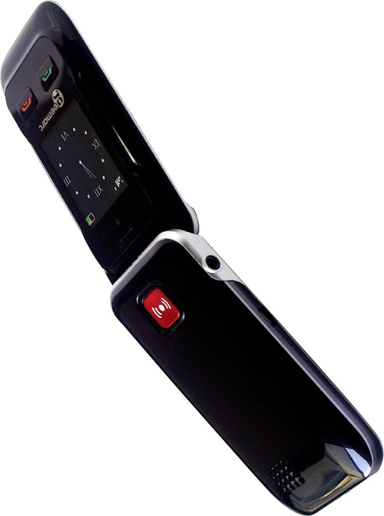 Geemarc CL8500 Téléphone portable à clapet pour séniors Touche SOS, avec station de charge anthracite, argent-7