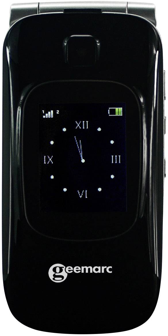 Geemarc CL8510 Téléphone portable à clapet pour séniors Touche SOS, avec station de charge anthracite, argent-10