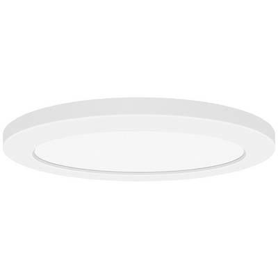 Projecteur de plafond LED blanc, plat et rond au design minimaliste, idéal pour les espaces intérieurs modernes.