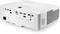 Un projecteur blanc présente plusieurs ports à l'arrière, notamment HDMI, VGA et USB. Idéal pour les présentations.