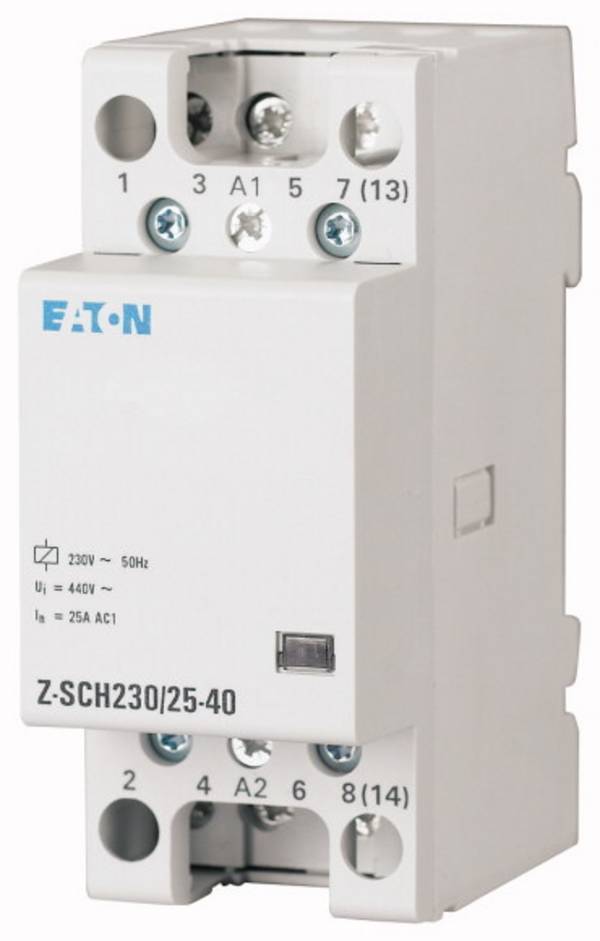 Eaton Z-SCH230/25-22 Contacteur d'installation Tension nominale: 230 V, 240 V Courant de commutation (max.): 25 A 2 NO (T), 2 NF (R)  1 pc(s)