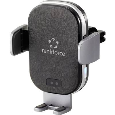 Renkforce RF-4470380 grille de ventilation Support de téléphone portable pour voiture avec fonction de charge par induct
