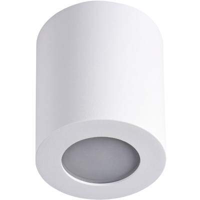 Plafonnier cylindrique blanc au design simple et moderne. Adapté à l'intérieur et offrant un éclairage d'appoint.
