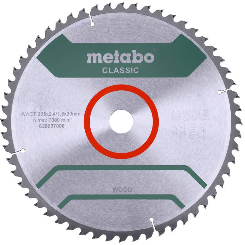 Metabo PRECISION CUT WOOD CLASSIC 628657000 Lame de scie circulaire 305 x 30 x 1.6 mm Nombre de dents: 56 1 pc(s)