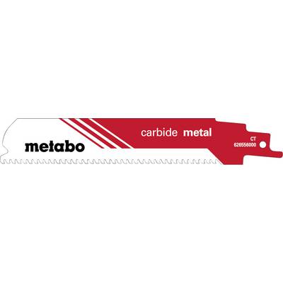 Lame de scie circulaire en carbure Metabo, rouge et blanche, avec CT et numéro de modèle 626556000.