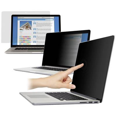 'Trois ordinateurs portables, l'un affichant un site web, un autre éteint et un doigt touchant l'écran du troisième.'