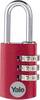 YALE YE3CB/20/121/2/CO Cadenas 20 mm rouge avec serrure à combinaison