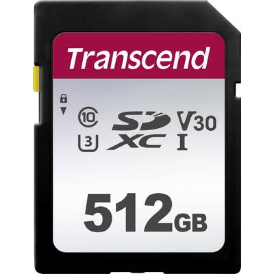 Carte SD Transcend, 512 Go, UHS-I, V30, Classe de vitesse 10.