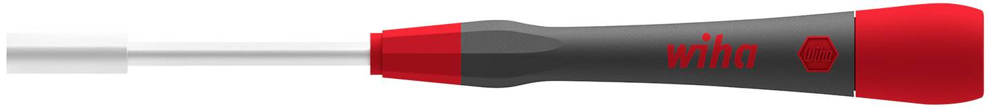 Tournevis avec manche rouge et noir, de la marque Wiha, montrant la lame et la poignée ergonomique.