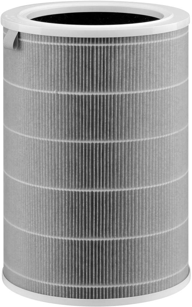 Un filtre à air cylindrique à surface rainurée et bordure blanche, posé verticalement. Adapté pour les purificateurs d'air.