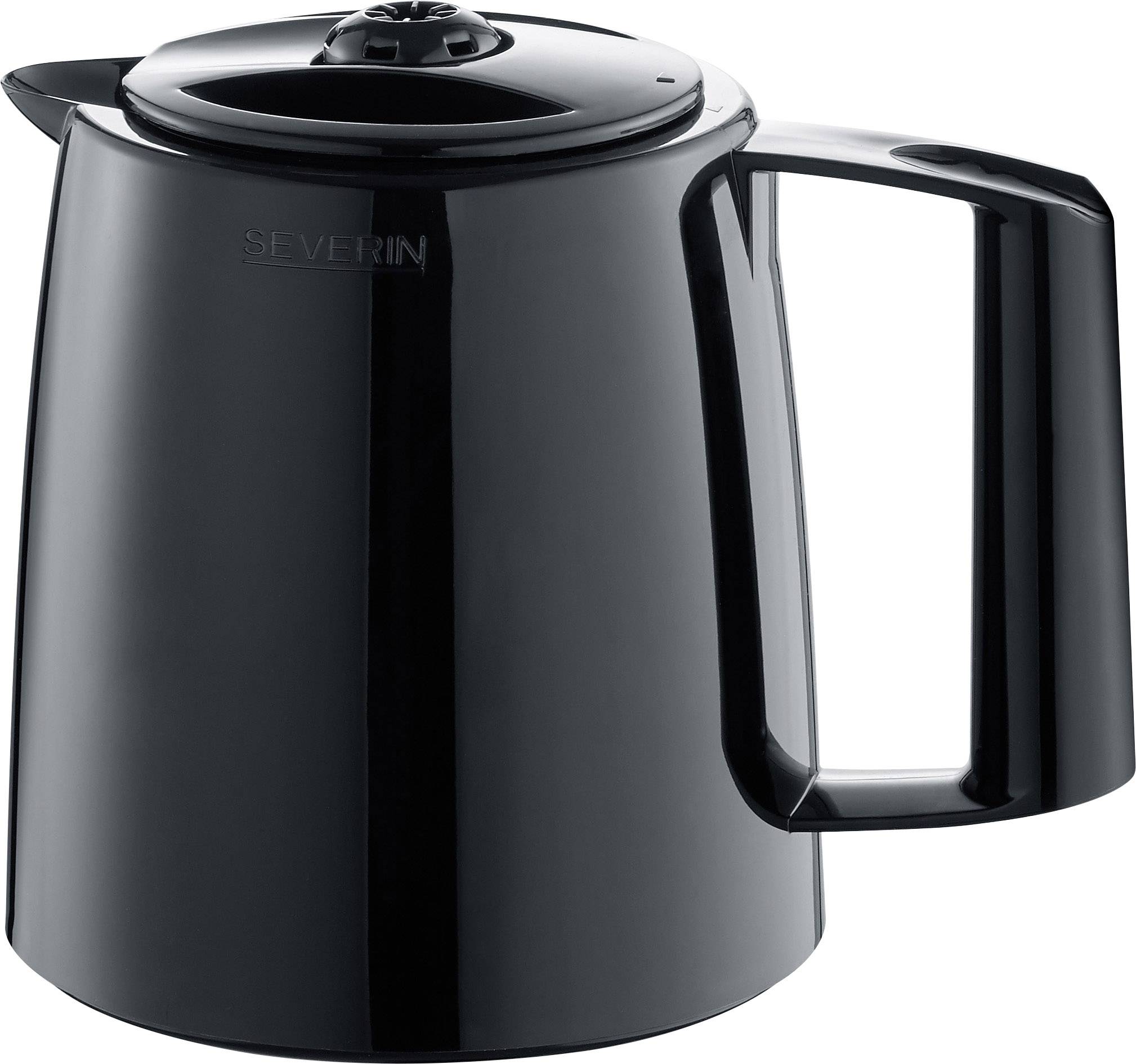 Un bouilloire électrique noire avec une poignée et un couvercle, adaptée à une utilisation quotidienne dans la cuisine.