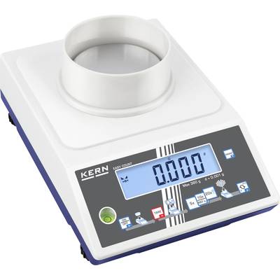Balance électronique avec affichage numérique indiquant '0,000'. Nom de marque 'Kern' visible. Utilisée pour des mesures de poids précises.