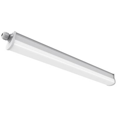 Luminaire LED allongé au design épuré et moderne ; adapté pour une installation au plafond ou au mur dans les espaces intérieurs.