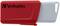 Une clé USB rouge de la marque Verbatim avec un mécanisme coulissant gris pour le stockage de données numériques.