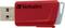Clé USB rouge de la marque 'Verbatim', partiellement ouverte.