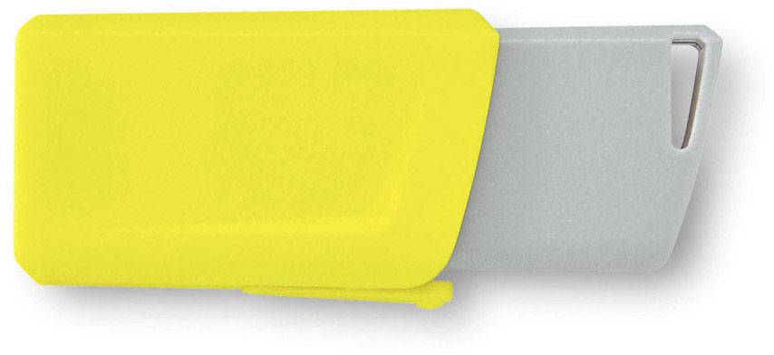 Surligneur jaune au capuchon coupé.