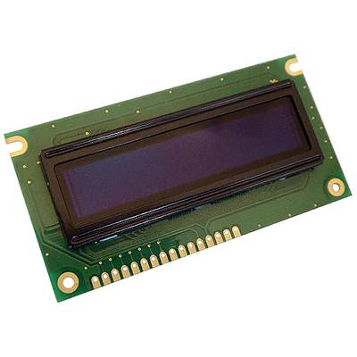 Circuit électronique vert avec un écran LCD rectangulaire, entouré de contacts dorés sur les bords.