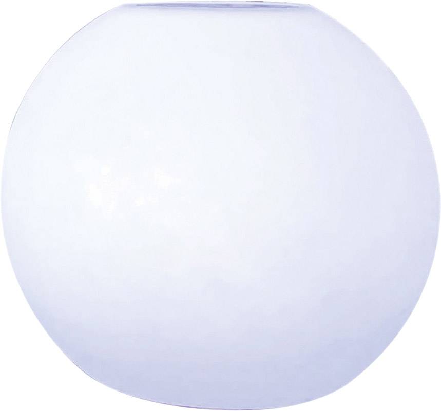 Vase blanche, ronde, en verre, au design épuré, sans ornements ni motifs. Idéale pour une décoration minimaliste.