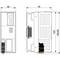 Schéma d'un appareil électronique avec dimensions : Largeur 45 mm, 75 mm ; Hauteur 123 mm, 126,93 mm. Présente les vues de face et de côté.