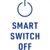 Symbole d'alimentation au-dessus des mots « ARRÊT INTELLIGENT » en bleu, suggérant une initiative visant à encourager les économies d'énergie en éteignant les appareils.