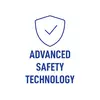 Une icône de bouclier avec une coche au-dessus du texte « Technologies de Sécurité Avancées », indiquant une concentration sur des fonctionnalités de sécurité améliorées.