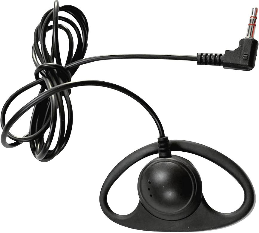 Écouteur noir avec câble et jack 3,5 mm, adapté aux appareils audio.