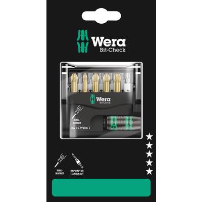 Wera Bit-Check 12 Wood 1 SB 05136390001 Jeu d'embouts  1/4" (6.3 mm) avec porte-embout