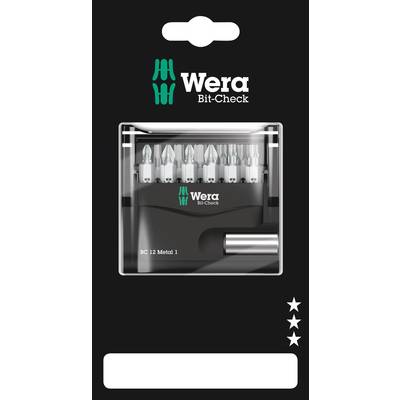 Wera Bit-Check 12 Metal 1 SB 05136393001 Jeu d'embouts 12 pièces 1/4" (6.3 mm) avec porte-embout