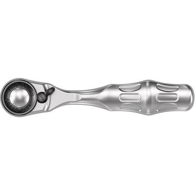 Clé à cliquet avec poignée ergonomique en argent et sélecteur rotatif. Convient pour serrer et desserrer des vis et des écrous.