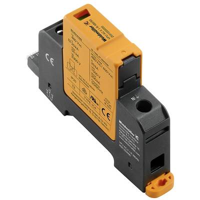 Dispositif de protection contre les surtensions en orange et noir, pour 400 V AC, montable sur rail DIN.