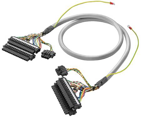 Faisceau de câbles avec plusieurs fils de couleurs et connecteurs, adapté pour le raccordement d'appareils électriques ou de véhicules.