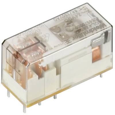 Relais à boîtier transparent, montrant l'enroulement en cuivre interne et les connexions, adapté aux circuits électriques et aux systèmes de commande.